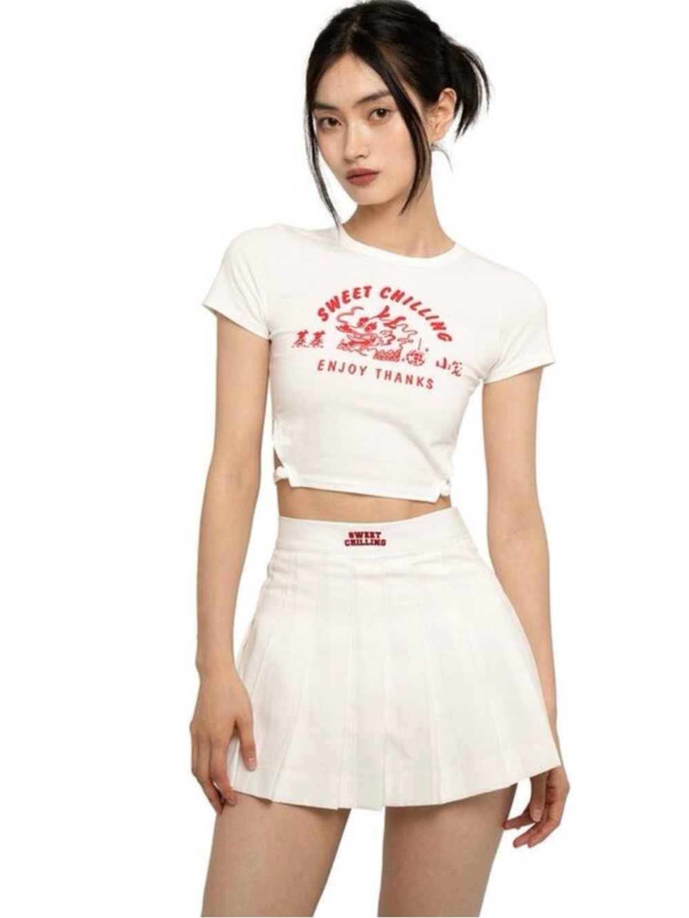 NWT SWEET CHILLING White Pleated Mini Tennis Skort SZ XS $99